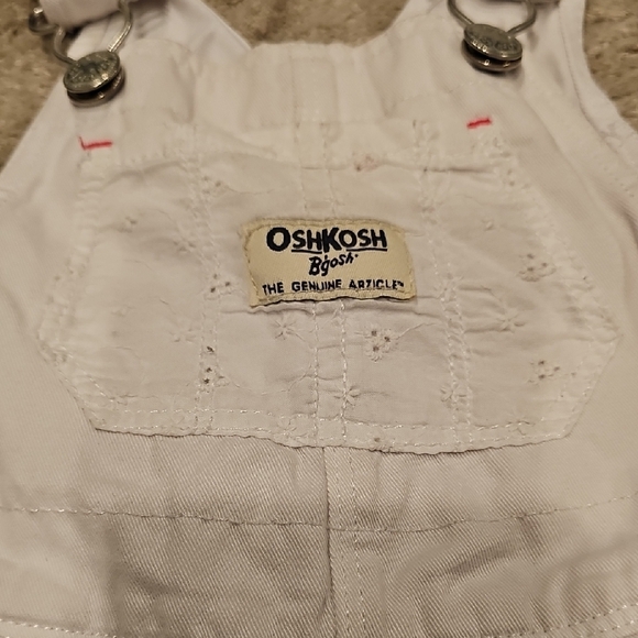 OshKosh B'gosh White Short Overalls with Adjustable Straps - Picture 2 of 2